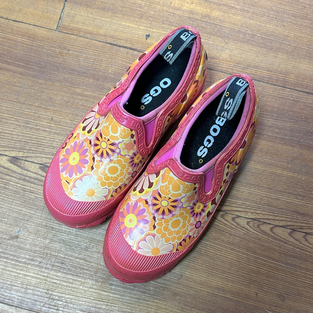Bogs Pink and Orange Floral Sneakers